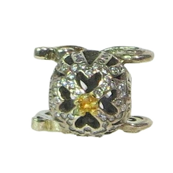 Pandora Disney Cinderella Pumpkin Coach 14k Gold CZ & SS .925 Charm 791573CZ - Picture 5 of 9